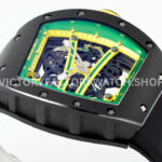 ZF Factory Richard Mille RM 061-01 Yohan Blake 42.7mm Black Ceramic Black Rubber Strap Skeletonized Green Dial (5) ZF Factory Richard Mille RM 61-01 Yohan Blake 42.7mm Black Ceramic Black Rubber Strap Skeletonized Green Dial