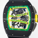 ZF Factory Richard Mille RM 061-01 Yohan Blake 42.7mm Black Ceramic Black Rubber Strap Skeletonized Green Dial (7) ZF Factory Richard Mille RM 61-01 Yohan Blake 42.7mm Black Ceramic Black Rubber Strap Skeletonized Green Dial
