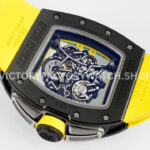 ZF Factory Richard Mille RM 61-01 Yohan Blake 42.7mm Black Ceramic Yellow Rubber Strap Skeletonized Green Dial