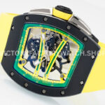 ZF Factory Richard Mille RM 61-01 Yohan Blake 42.7mm Black Ceramic Yellow Rubber Strap Skeletonized Green Dial