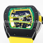 ZF Factory Richard Mille RM 61-01 Yohan Blake 42.7mm Black Ceramic Yellow Rubber Strap Skeletonized Green Dial