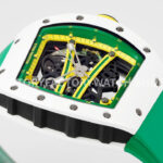 ZF Factory Richard Mille RM 061-01 Yohan Blake 42.7mm White Ceramic Green Rubber Strap Skeletonized Green Dial (1) ZF Factory Richard Mille RM 61-01 Yohan Blake 42.7mm White Ceramic Green Rubber Strap Skeletonized Green Dial