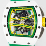 ZF Factory Richard Mille RM 061-01 Yohan Blake 42.7mm White Ceramic Green Rubber Strap Skeletonized Green Dial (2) ZF Factory Richard Mille RM 61-01 Yohan Blake 42.7mm White Ceramic Green Rubber Strap Skeletonized Green Dial