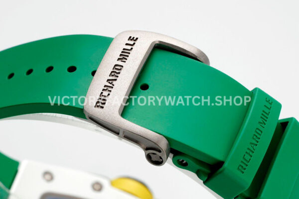ZF Factory Richard Mille RM 061-01 Yohan Blake 42.7mm White Ceramic Green Rubber Strap Skeletonized Green Dial (5) ZF Factory Richard Mille RM 61-01 Yohan Blake 42.7mm White Ceramic Green Rubber Strap Skeletonized Green Dial