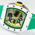 ZF Factory Richard Mille RM 061-01 Yohan Blake 42.7mm White Ceramic Green Rubber Strap Skeletonized Green Dial (8) ZF Factory Richard Mille RM 61-01 Yohan Blake 42.7mm White Ceramic Green Rubber Strap Skeletonized Green Dial