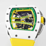 ZF Factory Richard Mille RM 061-01 Yohan Blake 42.7mm White Ceramic Yellow Rubber Strap Skeletonized Green Dial (2) ZF Factory Richard Mille RM 61-01 Yohan Blake 42.7mm White Ceramic Yellow Rubber Strap Skeletonized Green Dial