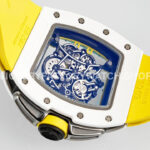 ZF Factory Richard Mille RM 061-01 Yohan Blake 42.7mm White Ceramic Yellow Rubber Strap Skeletonized Green Dial (3) ZF Factory Richard Mille RM 61-01 Yohan Blake 42.7mm White Ceramic Yellow Rubber Strap Skeletonized Green Dial