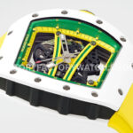 ZF Factory Richard Mille RM 061-01 Yohan Blake 42.7mm White Ceramic Yellow Rubber Strap Skeletonized Green Dial (4) ZF Factory Richard Mille RM 61-01 Yohan Blake 42.7mm White Ceramic Yellow Rubber Strap Skeletonized Green Dial