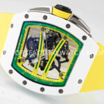 ZF Factory Richard Mille RM 061-01 Yohan Blake 42.7mm White Ceramic Yellow Rubber Strap Skeletonized Green Dial (6) ZF Factory Richard Mille RM 61-01 Yohan Blake 42.7mm White Ceramic Yellow Rubber Strap Skeletonized Green Dial