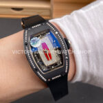 ZF Factory Richard Mille RM 07 31.4mm Black Ceramic Black Rubber Strap Skeletonized Red Dial (1) ZF Factory Richard Mille RM 07 31.4mm Black Ceramic Black Rubber Strap Skeletonized Red Dial