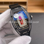 ZF Factory Richard Mille RM 07 31.4mm Black Ceramic Black Rubber Strap Skeletonized Red Dial (7) ZF Factory Richard Mille RM 07 31.4mm Black Ceramic Black Rubber Strap Skeletonized Red Dial