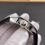 ZF Factory Richard Mille RM 07 31.4mm Diamond Bezel Black Rubber Strap Skeletonized White Dial