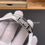 ZF Factory Richard Mille RM 07 31.4mm Diamond Bezel White Rubber Strap Skeletonized Black Dial (4) ZF Factory Richard Mille RM 07 31.4mm Diamond Bezel White Rubber Strap Skeletonized Black Dial