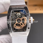 ZF Factory Richard Mille RM 07 31.4mm Diamond Bezel White Rubber Strap Skeletonized White Dial