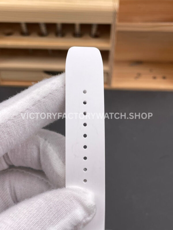 ZF Factory Richard Mille RM 07 31.4mm Diamond Bezel White Rubber Strap Skeletonized White Dial