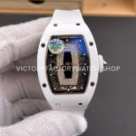ZF Factory Richard Mille RM 07 31.4mm White Ceramic White Rubber Strap Skeletonized Black Dial (1) ZF Factory Richard Mille RM 07 white ceramic white rubber strap skeletonized black dial