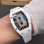 ZF Factory Richard Mille RM 07 31.4mm White Ceramic White Rubber Strap Skeletonized Black Dial (8) ZF Factory Richard Mille RM 07 31.4mm White Ceramic White Rubber Strap Skeletonized Black Dial