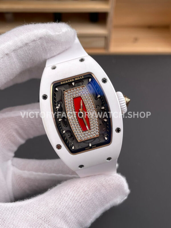 ZF Factory Richard Mille RM 07 31.4mmWhite Ceramic White Rubber Strap Skeletonized Red Dial