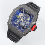 ZF Factory Richard Mille RM 35-01 42mm Black Carbon Fiber Black Rubber Strap Black Skeletonized Dial (3) ZF Factory Richard Mille RM 35-01 42mm Black Carbon Fiber Black Rubber Strap Black Skeletonized Dial