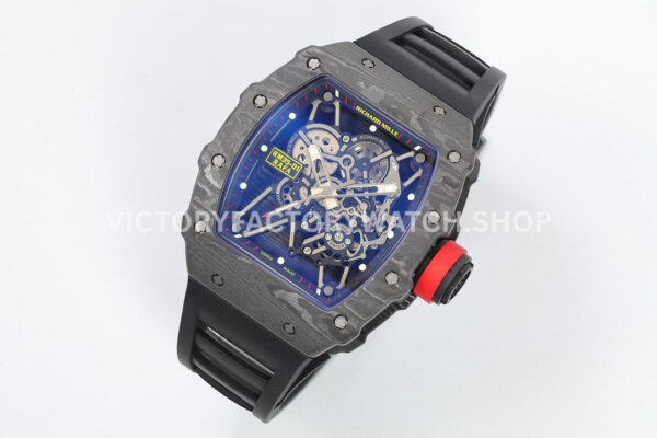 ZF Factory Richard Mille RM 35-01 42mm Black Carbon Fiber Black Rubber Strap Black Skeletonized Dial (3) ZF Factory Richard Mille RM 35-01 42mm Black Carbon Fiber Black Rubber Strap Black Skeletonized Dial