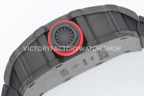 ZF Factory Richard Mille RM 35-01 42mm Black Carbon Fiber Black Rubber Strap Black Skeletonized Dial (7) ZF Factory Richard Mille RM 35-01 42mm Black Carbon Fiber Black Rubber Strap Black Skeletonized Dial
