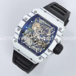 ZF Factory Richard Mille RM 35-01 42mm White Carbon Fiber Black Rubber Strap White Skeletonized Dial (3) ZF Factory Richard Mille RM 35-01 42mm White Carbon Fiber Black Rubber Strap White Skeletonized Dial