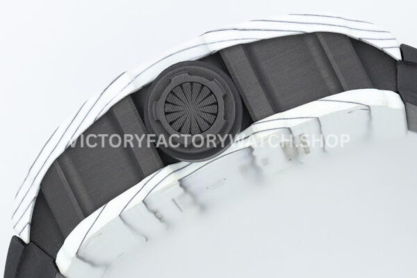 ZF Factory Richard Mille RM 35-01 42mm White Carbon Fiber Black Rubber Strap White Skeletonized Dial (4) ZF Factory Richard Mille RM 35-01 42mm White Carbon Fiber Black Rubber Strap White Skeletonized Dial