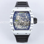 ZF Factory Richard Mille RM 35-01 42mm White Carbon Fiber Black Rubber Strap White Skeletonized Dial (5) ZF Factory Richard Mille RM 35-01 white carbon fiber black rubber strap white skeletonized dial
