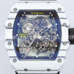ZF Factory Richard Mille RM 35-01 42mm White Carbon Fiber Black Rubber Strap White Skeletonized Dial (6) ZF Factory Richard Mille RM 35-01 42mm White Carbon Fiber Black Rubber Strap White Skeletonized Dial