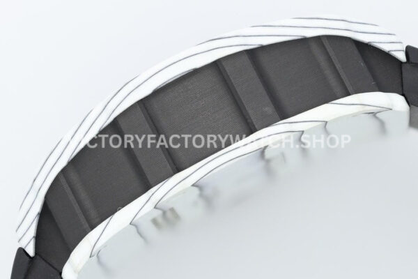 ZF Factory Richard Mille RM 35-01 42mm White Carbon Fiber Black Rubber Strap White Skeletonized Dial (9) ZF Factory Richard Mille RM 35-01 42mm White Carbon Fiber Black Rubber Strap White Skeletonized Dial