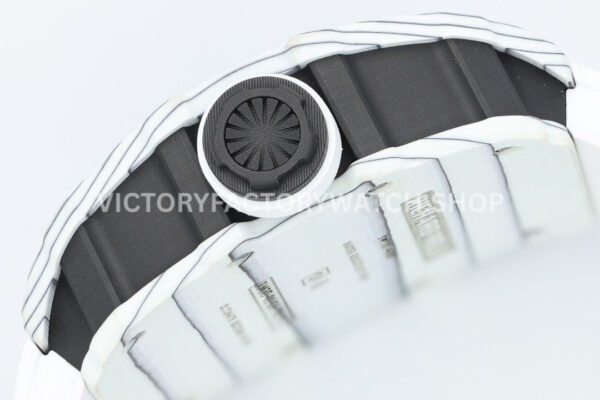 ZF Factory Richard Mille RM 35-01 42mm White Carbon Fiber White Rubber Strap White Skeletonized Dial (3) ZF Factory Richard Mille RM 35-01 42mm White Carbon Fiber White Rubber Strap White Skeletonized Dial