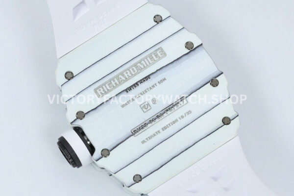 ZF Factory Richard Mille RM 35-01 42mm White Carbon Fiber White Rubber Strap White Skeletonized Dial (5) ZF Factory Richard Mille RM 35-01 42mm White Carbon Fiber White Rubber Strap White Skeletonized Dial