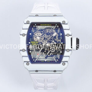 ZF Factory Richard Mille RM 35-01 white carbon fiber white rubber strap white skeletonized dial