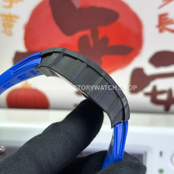 ZF Factory Richard Mille RM 35-01 PSG 42mm Black Carbon Fiber Blue Rubber Strap Black Skeletonized Dial (3) ZF Factory Richard Mille RM 35-01 PSG 43mm Black Carbon Fiber Blue Rubber Strap Black Skeletonized Dial