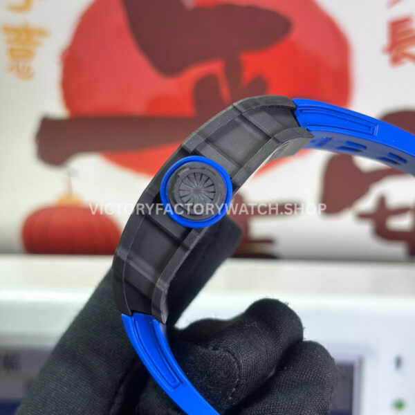 ZF Factory Richard Mille RM 35-01 PSG 42mm Black Carbon Fiber Blue Rubber Strap Black Skeletonized Dial (6) ZF Factory Richard Mille RM 35-01 PSG 43mm Black Carbon Fiber Blue Rubber Strap Black Skeletonized Dial