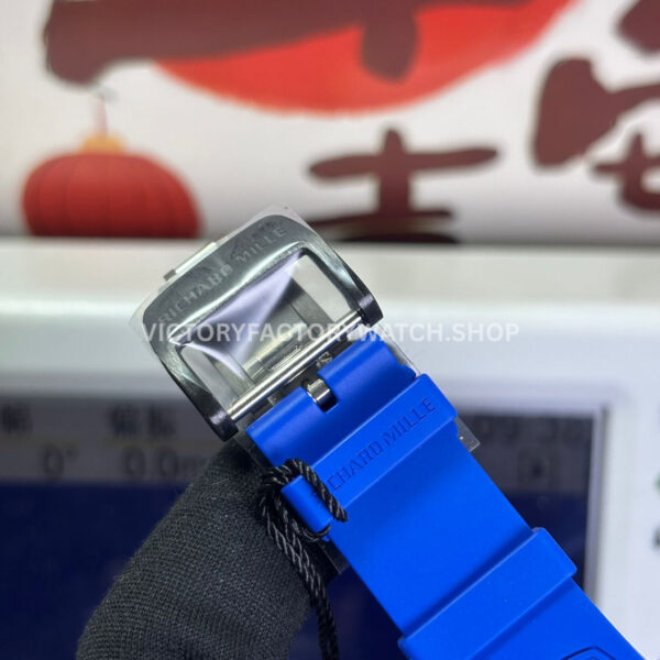 ZF Factory Richard Mille RM 35-01 PSG 42mm Black Carbon Fiber Blue Rubber Strap Black Skeletonized Dial (9) ZF Factory Richard Mille RM 35-01 PSG 43mm Black Carbon Fiber Blue Rubber Strap Black Skeletonized Dial