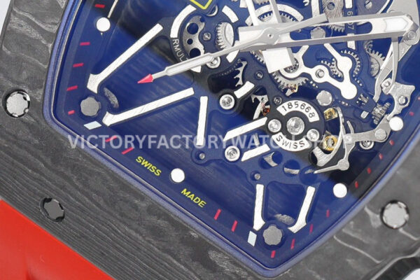 ZF Factory Richard Mille RM 35-01 Rafael Nadal 42mm Black Carbon Fiber Red Rubber Strap Skeletonized Dial (4) ZF Factory Richard Mille RM 35-01 Rafael Nadal 42mm Black Carbon Fiber Red Rubber Strap Skeletonized Dial