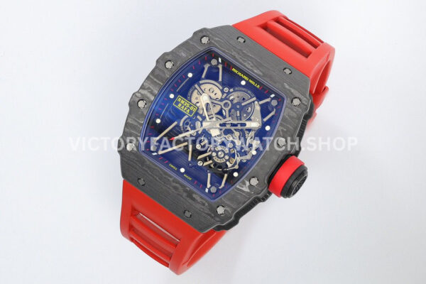ZF Factory Richard Mille RM 35-01 Rafael Nadal 42mm Black Carbon Fiber Red Rubber Strap Skeletonized Dial (9) ZF Factory Richard Mille RM 35-01 Rafael Nadal 42mm Black Carbon Fiber Red Rubber Strap Skeletonized Dial