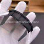 ZF Factory Richard Mille RM 35-02 44.5mm Black Carbon Fiber White Rubber Strap Black Skeletonized Dial