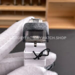 ZF Factory Richard Mille RM 35-02 44.5mm Black Carbon Fiber White Rubber Strap Black Skeletonized Dial