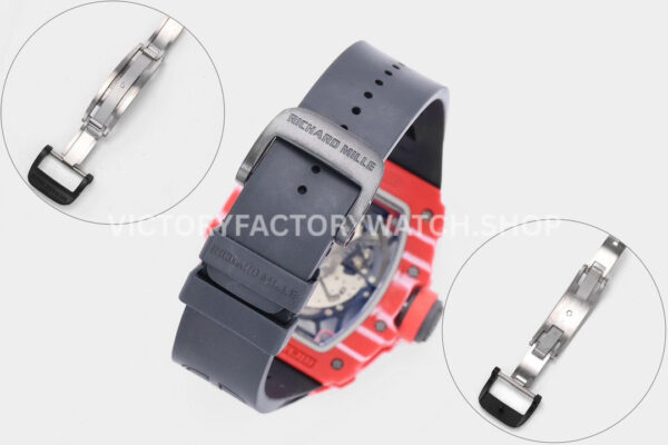 ZF Factory Richard Mille RM 35-02 44.5mm Red Carbon Fiber Canvas Strap Black Skeletonized (1) ZF Factory Richard Mille RM 35-02 44.5mm Red Carbon Fiber Canvas Strap Black Skeletonized