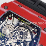 ZF Factory Richard Mille RM 35-02 44.5mm Red Carbon Fiber Canvas Strap Black Skeletonized (10) ZF Factory Richard Mille RM 35-02 44.5mm Red Carbon Fiber Canvas Strap Black Skeletonized