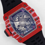 ZF Factory Richard Mille RM 35-02 44.5mm Red Carbon Fiber Canvas Strap Black Skeletonized (5) ZF Factory Richard Mille RM 35-02 44.5mm Red Carbon Fiber Canvas Strap Black Skeletonized