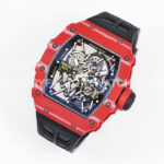 ZF Factory Richard Mille RM 35-02 44.5mm Red Carbon Fiber Canvas Strap Black Skeletonized (6) ZF Factory Richard Mille RM 35-02 44.5mm Red Carbon Fiber Canvas Strap Black Skeletonized