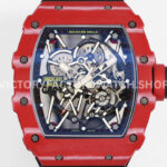 ZF Factory Richard Mille RM 35-02 44.5mm Red Carbon Fiber Canvas Strap Black Skeletonized (7) ZF Factory Richard Mille RM 35-02 44.5mm Red Carbon Fiber Canvas Strap Black Skeletonized