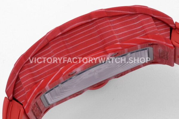 ZF Factory Richard Mille RM 35-02 44.5mm Red Carbon Fiber Red Rubber Strap Black Skeletonized