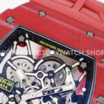 ZF Factory Richard Mille RM 35-02 44.5mm Red Carbon Fiber Red Rubber Strap Black Skeletonized