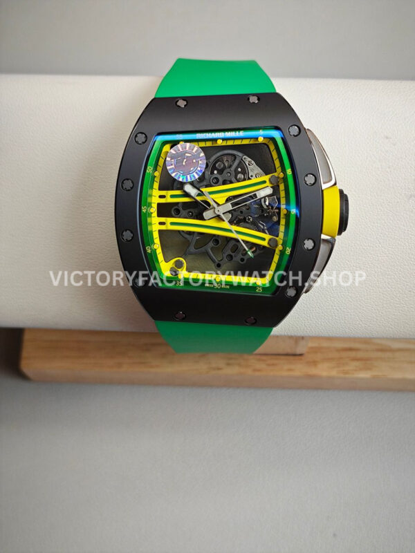 ZF Factory Richard Mille RM 61-01 42.7mm Black Ceramic Green Rubber Strap Skeletonized Green Dial ( ZF Factory Richard Mille RM 61-01 42.7mm Black Ceramic Green Rubber Strap Skeletonized Green Dial
