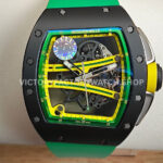 ZF Factory Richard Mille RM 61-01 42.7mm Black Ceramic Green Rubber Strap Skeletonized Green Dial (1) ZF Factory Richard Mille RM 61-01 black ceramic green rubber strap skeletonized green dial