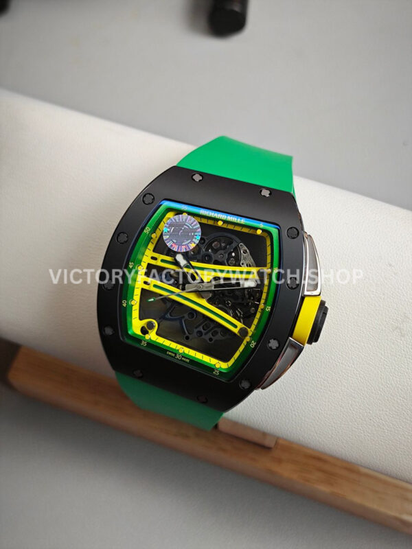 ZF Factory Richard Mille RM 61-01 42.7mm Black Ceramic Green Rubber Strap Skeletonized Green Dial ( (8) ZF Factory Richard Mille RM 61-01 42.7mm Black Ceramic Green Rubber Strap Skeletonized Green Dial